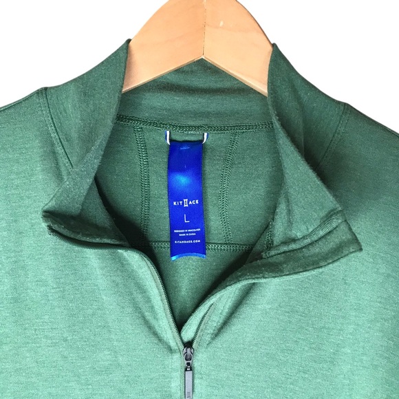 Kit & Ace Lightweight 1/4 Zip Sweater Pullover Green Layering Casual Men's Large - Picture 4 of 12